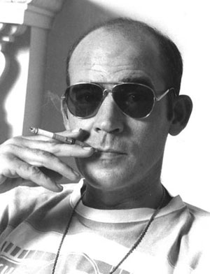 Headshot of Hunter S. Thompson Smoking a Cigarette